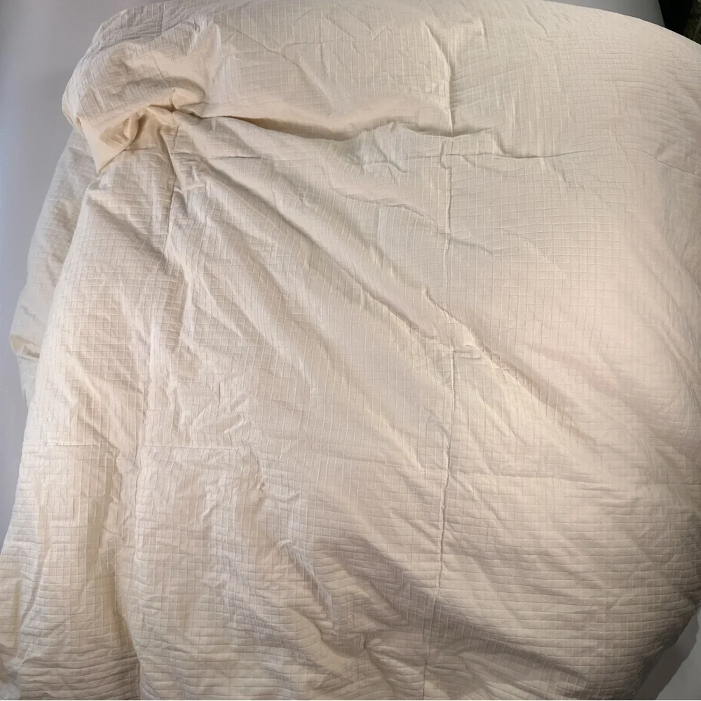 Ralph Lauren Down Comforter Est 1967 Crest Quilted Embroidered Ivory Full Queen